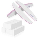 FRIUSATE 10 pieces White Nail Buffer Block with Nail Files Nail File Sanding Blocks Smoothing Shaping and Buffing for Natural Acrylic and Gel Nai