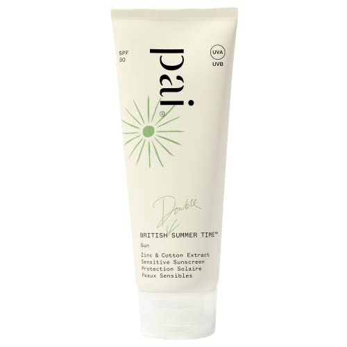 Pai London | BRITISH DOUBLE SUMMER TIME Sensitive Sun Screen For Face, SPF 30, Non-Nano Zinc Oxide + Cotton, Certified Organic, B-Corp, Vegan 75m
