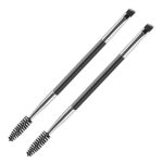 2 Pieces Eyebrow Brush Set Duo Eyebrow Brush 2 in 1 Eyebrow Brush and Spoolie Angled Eyebrow Brush Mini Eyelash Brush for Eye Shadow Eyebrow Eyel