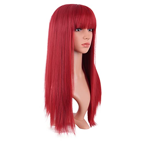 MapofBeauty 22 Inch/56 cm Long Straight Synthetic Hair Heat Resistant Party Cosplay Wig (Mixed Blonde)