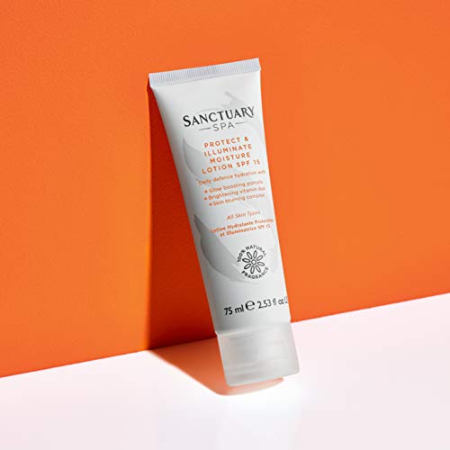 Sanctuary Spa Face Cream, Protect and Illuminate Moisture Lotion SPF 15, Face Moisturiser, 75 ml