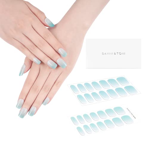 DANNI & TONI 28 Stickers Semi Cured Nail Wraps Soft Self-Adhesive Gel Nail Stickers(Happy-Go-Lucky),Salon-Quality Gel Nail Polish Strips, French