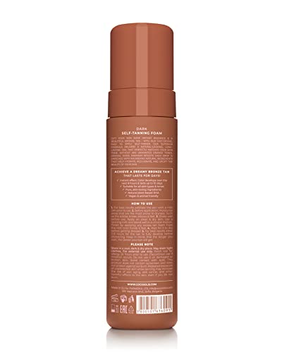 COCOSOLIS SOLIS Dark self-tanning lotion for face and body, mousse for a rich, natural and long-lasting tan, with plant-based DHA (200 ml)
