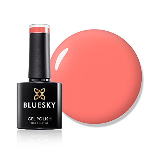 Bluesky Gel Nail Polish, Summer Coral BSH019, Coral, Peach, Orange, Long Lasting, Chip Resistant, 10 ml (Requires Drying Under UV LED Lamp)