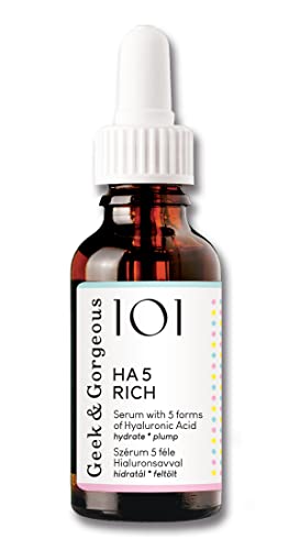 Geek & Gorgeous 101 HA 5 Rich - Serum with 5 forms of Hyaluronic acid, silky & rich - hydrates, softens & plumps the skin - all skin types especi