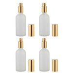 FRCOLOR Glass Spray Perfume Bottles, 4pcs Fine Misting Spray Bottles Small Glass Spray Bottle Perfume Golden