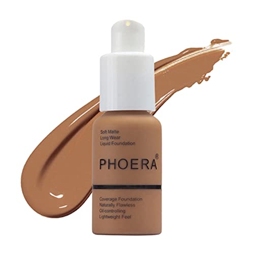 Glamza PHOERA Foundation Concealer Makeup Full Coverage Matte Brighten Long Lasting UK (104 BUFF BEIGE)