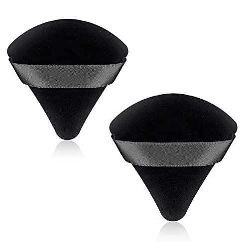 Powder Puff Face Triangle Makeup Puff 2 Pcs Setting Powder Puffs for Pressed Powder Large Soft Under Eye Make Up Sponges With Strap For Body Eyes