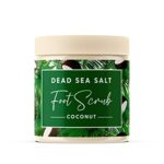 CalmGenix Dead Sea Salts Exfoliating Foot Scrub with Coconut Oil | Natural Foot Scrub Exfoliator | Cracked Heel Feet Hard Skin Remover | Foot Moi