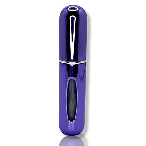 Blue Gloss Refillable Perfume Atomizer – 5 Ml Mini Empty Refill Spray Bottle, Small Portable Pocket Perfume Dispenser, Must Haves Essentials for