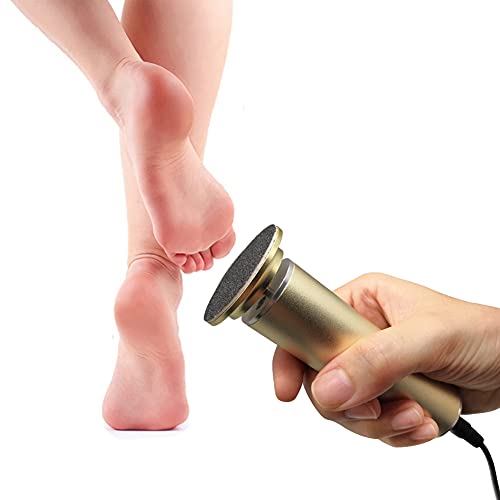 Electric Foot File Hard Skin Remover (Speed Adjustable) with 60pcs Replacement Sandpaper Disks, Professional Electric Callus Remover Pedicure Foo