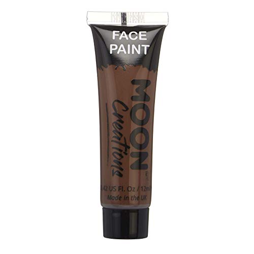 Moon Creations Face & Body Paint Tubes | White | 12ml | Ready to Use Face Paint | No Flake | Cruelty Free, Made in UK | Face Paint for Kids, Adul