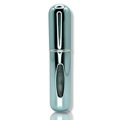 Blue Gloss Refillable Perfume Atomizer – 5 Ml Mini Empty Refill Spray Bottle, Small Portable Pocket Perfume Dispenser, Must Haves Essentials for
