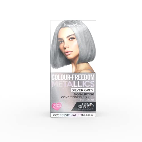 Colour Freedom Metallic Permanent Silver Blonde Conditioning Hair Dye. Infused with Shea Butter and Argan Oil for Ultra Glossy Conditioned Hair.