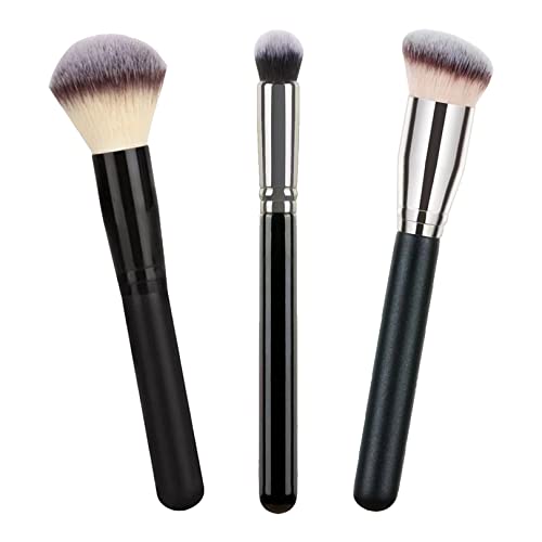 3 Pcs Makeup Brushes, Foundation Brush Face Brush Concealer Blushes Brush, Make up Brush Liquid Cream Flawless Foundation Brush Powder Makeup Bru