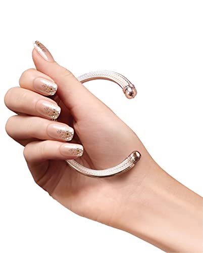 KISS Gel Fantasy Collection Glue-On Manicure Kit, Fanciful, Medium Length Square Fake Nails Includes 24 False Nails, Nail Glue, Nail File, and Ma