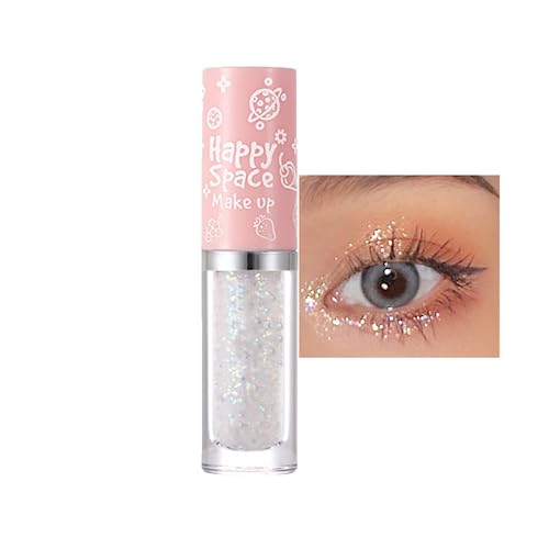 Glitter Eyeshadow - Shimmer White Cream Eyeshadow Stick - Diamond Liquid Blendable Sparkly Eye Make-up - Long Lasting Waterproof Highly Pigmented
