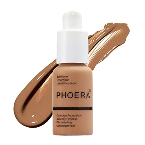 Glamza PHOERA Foundation Concealer Makeup Full Coverage Matte Brighten Long Lasting UK (104 BUFF BEIGE)