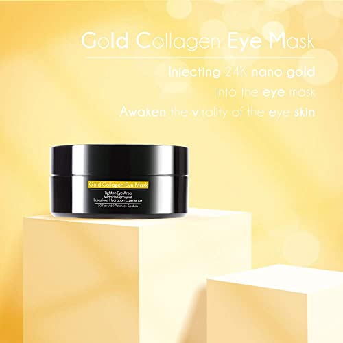 Gold Under Eye Mask Isdream Anti Aging Anti Wrinkle Under Eye Gel Pads Collagen Eye Mask for Dark Circles Under Eye Bags Removal with Hyaluronic
