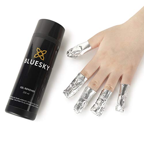 Bluesky Acetone Gel Nail Polish Remover 100 ml With Safflower Oil To Nourish Nails, Soak Off Gel Polish in Minutes