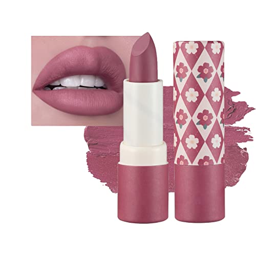 Matte Lipsticks for Women Long Lasting,Waterproof Moisturizer Pink Lipstick Non Stick Cup Velvet Lipstick,Not Fade Matte Lip Gloss,Tinted Lip Bal