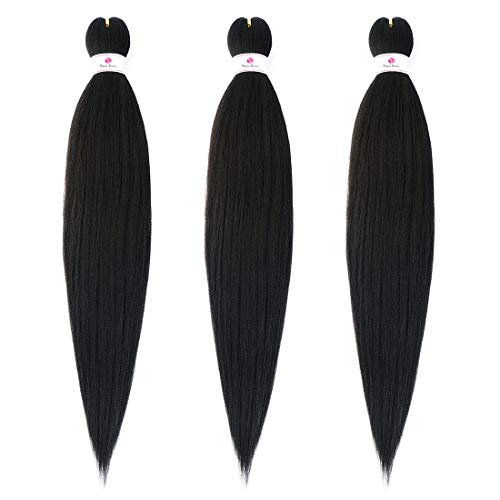 Beyond Beauty EZ Braid Pre Stretched Braiding Hair 8Packs-26inch Professional Yaki Texture Synthetic Hair(#1B)