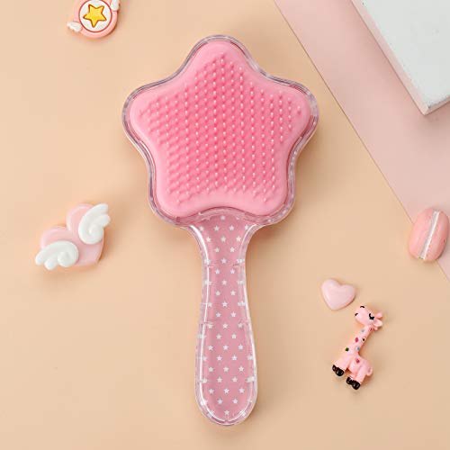 Hair Brush,Paddle Hairbrush for Little Girls Kids(age 3-8),Easily Glide Through Knots No Pull,Unicorn Glitter Bristle Tangle Brushes(pink)