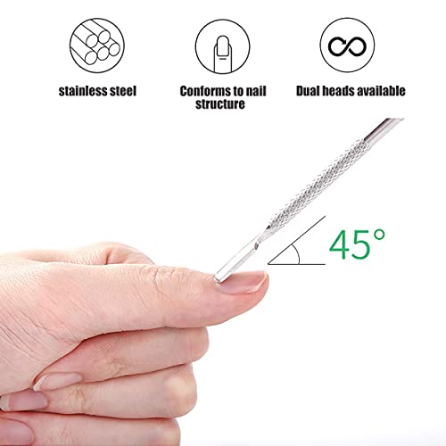 Cuticle Pusher 3Pcs Nail Tools Nail Cuticle Remover Metal Cuticle Pusher Nail Cuticle Pusher Nail Scraper Dual Cuticle Pusher Tool for Fingernail