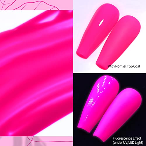 BORN PRETTY Neon Pink Gel Nail Polish,Hot Pink Gel Polish Bright Pink Long Lasting Chip Resistant 10 ml Soak Off U V LED Nail Lamp Halloween Gel