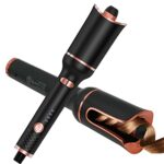Automatic Curling Iron with 360° Rotating,4-Speed Adjustable Temperature Wand, Fast Heating Ceramic Barrel, Dual Voltage Hair Curlers for Long Sh