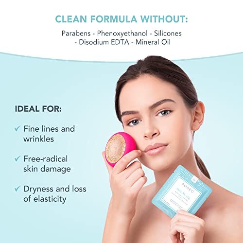 FOREO Make My Day UFO Activated Facial Mask for Dry Dehydrated Skin, 7 pack, Moisturizing & Anti-pollution, Hyaluronic Acid & Red Algae, Clean Fo