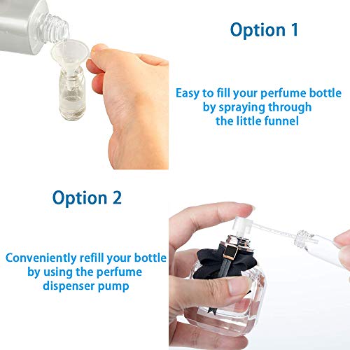 ILLUVA Mini Perfume Atomisers Bottles - Refillable Fine Mist Spray Bottles - Portable Travel Atomizer Bottle Set with Funnel and Perfume Diffuser