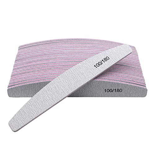 Nail Files 10 Pieces 100/180 Grits and Buffers Professional Reusable Double Sided Emery Boards Manicure Tool for Acrylic Nails