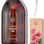 Bionoble Organic Castor Oil 500ml - 100% Pure, Natural and Cold Pressed - Lashes, Eyebrows, Body, Hair, Beard, Nails - Vegan and Cruelty Free - G