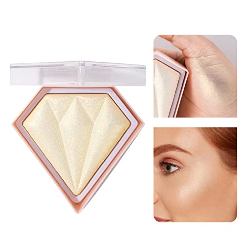 Blushers For Cheeks Make Up, Highlighter Blush Shimmer Blusher, 3D Diamond Long Lasting Contour Palette Brighten Skin Blendable & Buildable Bronz