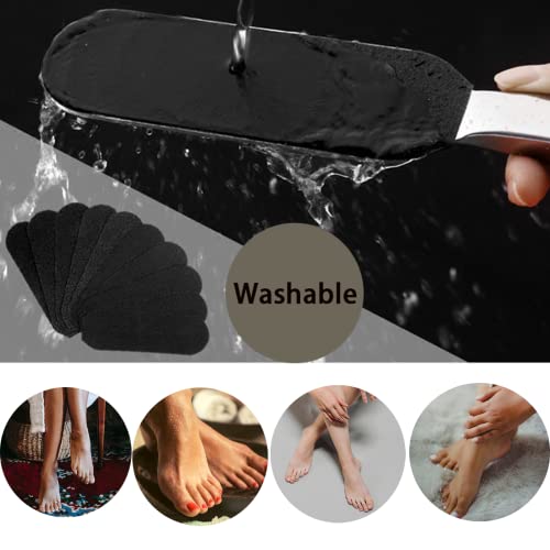 Foot Files for Hard Skin,Double-Sided Foot Scraper Hard Skin Remover,Foot Scrubber with 10PCS Free Refill Grits Double-Sided Replacement Pads,Exf