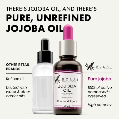 Organic Jojoba Oil for Hair & Skin - Pure, Unrefined Jojoba Oil for Face, Body, Beard & Nails - Hydrating, Regenerating Natural Moisturizer - Col