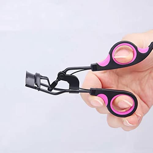 Black Handle Eyelash Lash Curler Handle Tools with 5 Replacement Silicone Refill Pads for Makeup Cosmetic