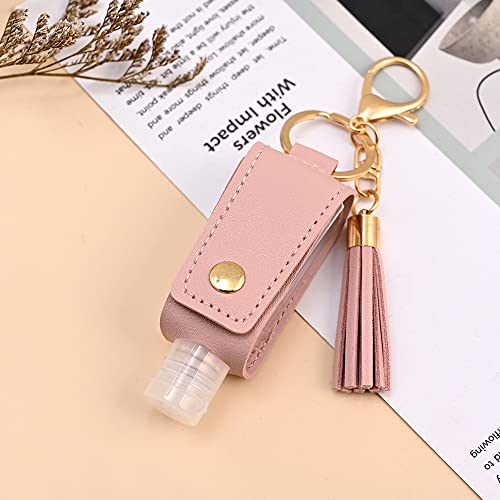 CONGGUAN 2 Pieces Squeeze Bottle 30 ml Travel Bottle Keychain Holders Refillable Sanitizer Containers for Hand Sanitizer,Travel, Outdoor Activiti