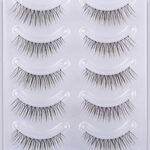 GMAGICTOBO Natural False Eyelashes Short Clear Band Lashes Pack Wispy Lashes Light Volume Soft Strip Fake Eyelashes 5 Pairs Multipack