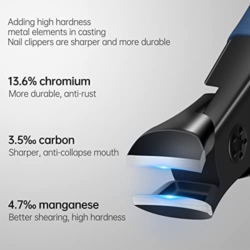 Nail Clippers for Thick Nails Start Makers Toenail Clippers Wide Jaw Nail Cutter Heavy Duty Nail Clipper Sharp Curved Toe Nail Clippers for Men a