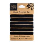 Wild & Stone | Pack of 6 Hair Bands | 100% Biodegradable and Plastic-Free Elastic Hair Ties | 100% Organic Cotton and Natural Plant-Based Rubber