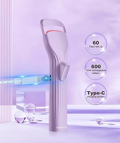 HEBECA Heated Eyelash Curlers, Electric Lash Curler with Larger Heating Silicone Pad for Long Lasting Perfect Eyelashes, No Pinching, Quick Recha