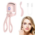 BomnKa Heated Eyelash Curler, Eyelash Curler with Comb Long Lasting Quick Natural Curl USB Rechargeable Electric Eyelash Curler with 2 Heating Mo