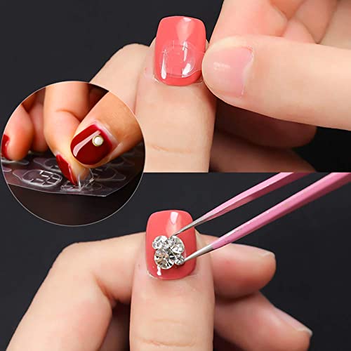 ILamourCar False Nails Stickers, 240 Pcs Double-Side Glue Nail Sticker, Waterproof Breathable False Nail Glue Stickers for DIY Nail Art Decoratio
