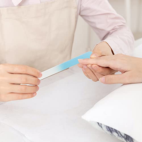 CHEERYMAGIC Glass Nail File, Multicolor Crystal Nail File Set with Case Professional Crystal Nail File Double-Sided Nail Files for Natural Nails