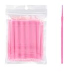 100pcs Micro Applicators Brushes Disposable Eyelash Extension Make Up Mascara Brushes for Eyelash Extension - Pink