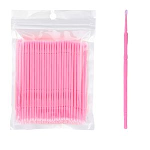 100pcs Micro Applicators Brushes Disposable Eyelash Extension Make Up Mascara Brushes for Eyelash Extension - Pink