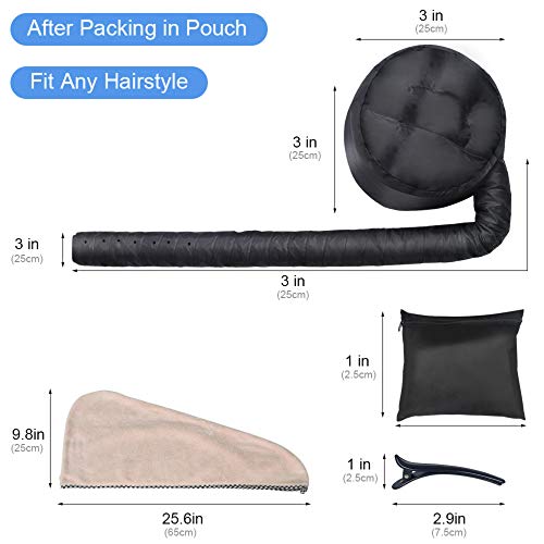 Bonnet Hood Hair Dryer Attachment,Heatigo 2023 Upgraded Version Soft Cap Adjustable For Hand Held Hair Dryer Cap Drying Styling Curling Deep Cond