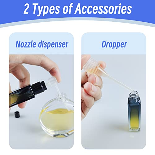 BOOHO 3Pcs Empty Glass Perfume Atomiser, Clear Glass Atomiser Spray Bottles, Refillable Spray Perfume Bottles Fine Mist Cosmetic Container for Tr